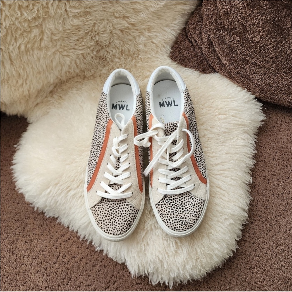 Madewell Low-Top Sidewalk Sneakers in spotted Calf Hair